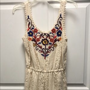 Cream lace romper